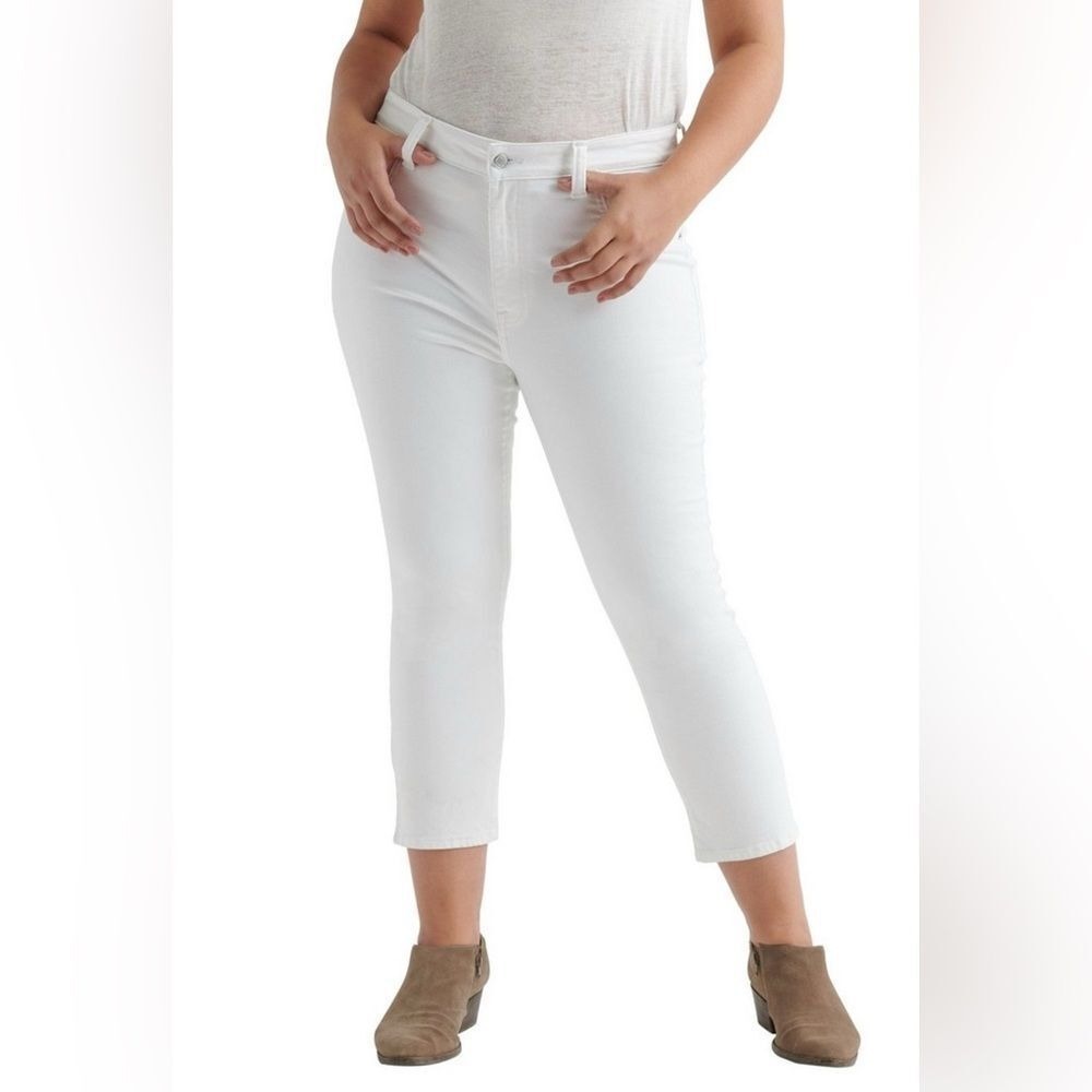 Lucky‎ Brand- Women's Emma Cropped High Waist Jeans - Size 16W - White - NWT